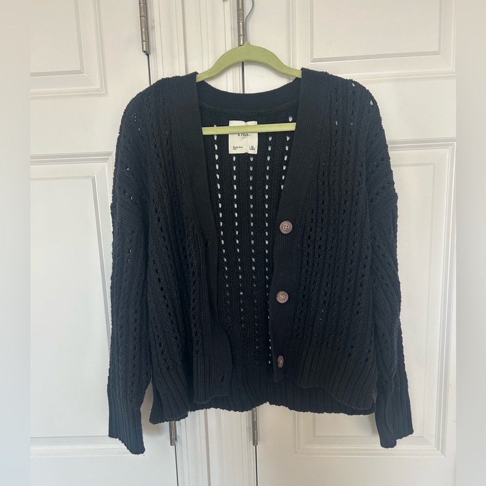 Abercrombie & Fitch Black Knit Cardigan Sweater